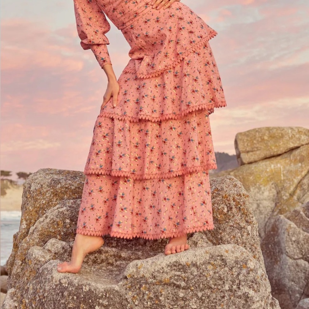 Floral Pink Maxi Skirt